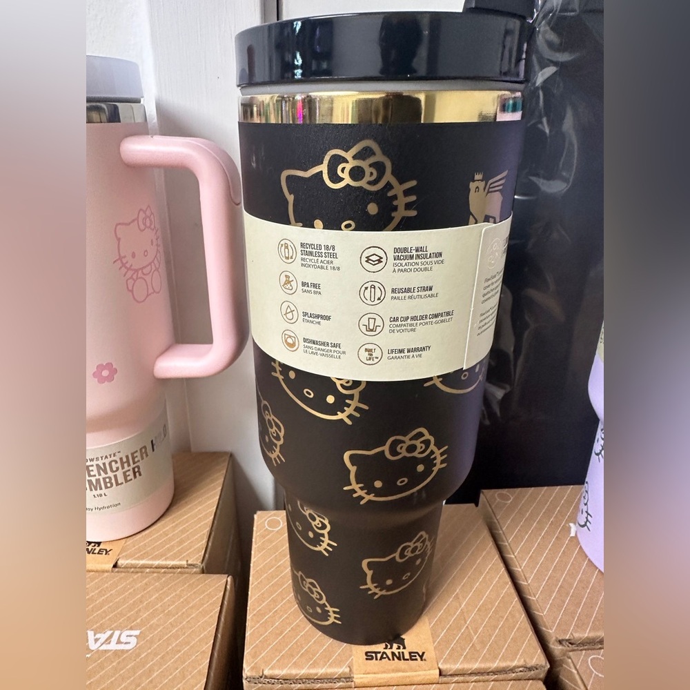Stanley Black and Gold Hello Kitty Tumbler
